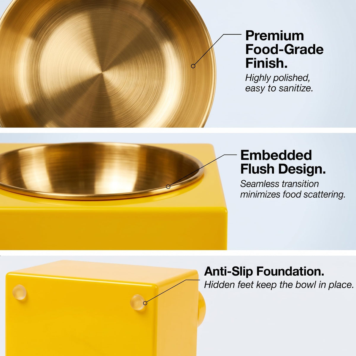 Elevated Cat Dog Bowl Set Stainless Steel Non-Slip Q712