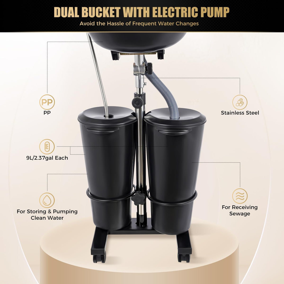 Portable Shampoo Bowl with Electric Water Pump H855