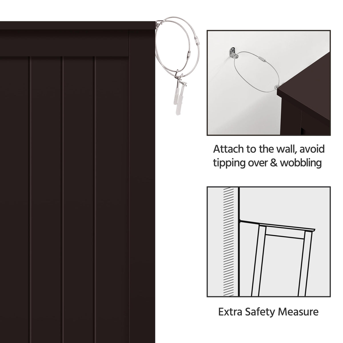 Espresso 4 Drawer Bathroom Storage Cabinet V70577