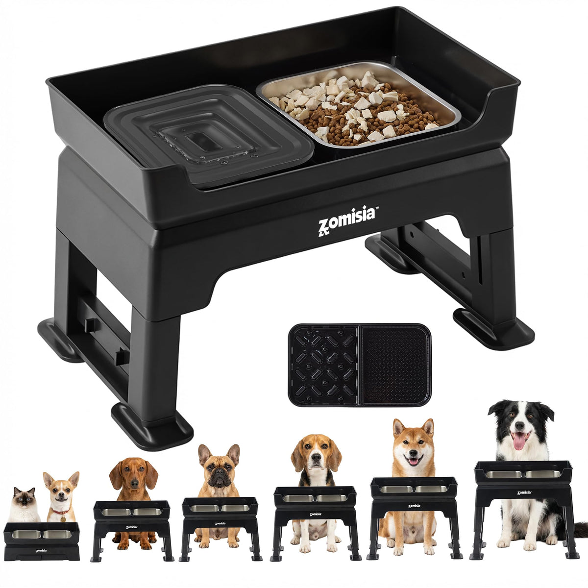 Elevated Dog Bowls with No Spill Water Bowl F873419