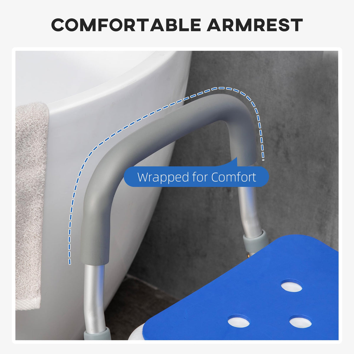 Padded Shower Chair with Arms and Back X32156
