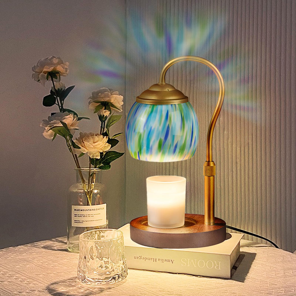 Blue Glass Candle Warmer Lamp H7580