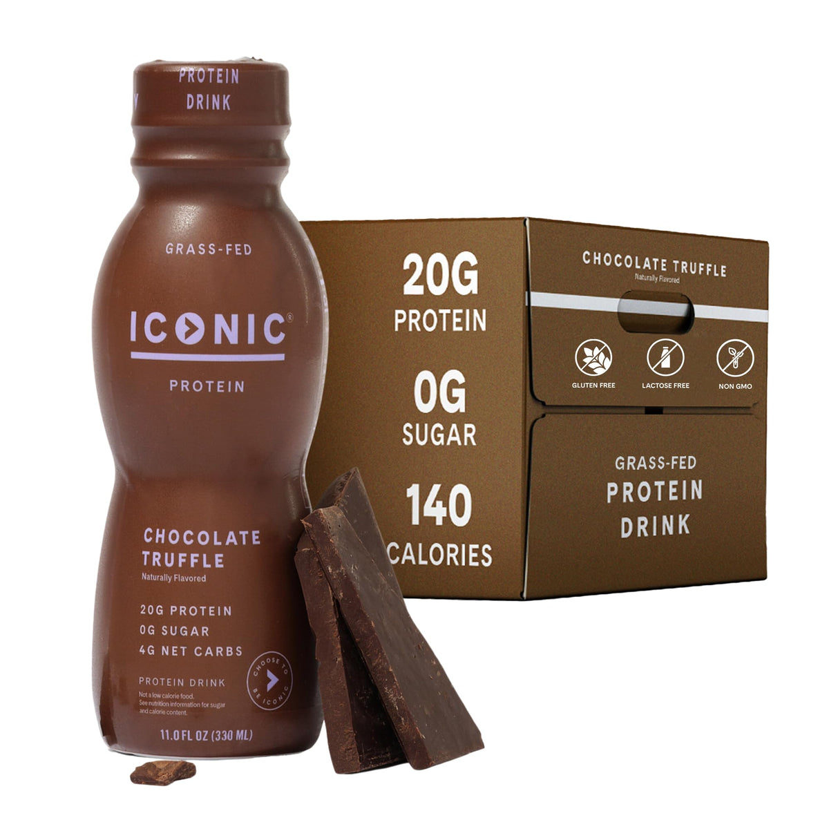 Chocolate Truffle Sugar Free Low Carb Protein Drinks 12 Pack B72383