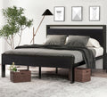 Full Size Bed Frame with Wooden Headboard and Footboard Q21725