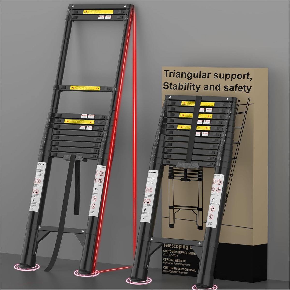 16.5 FT 330 Lbs Aluminum Telescoping Ladder S129257