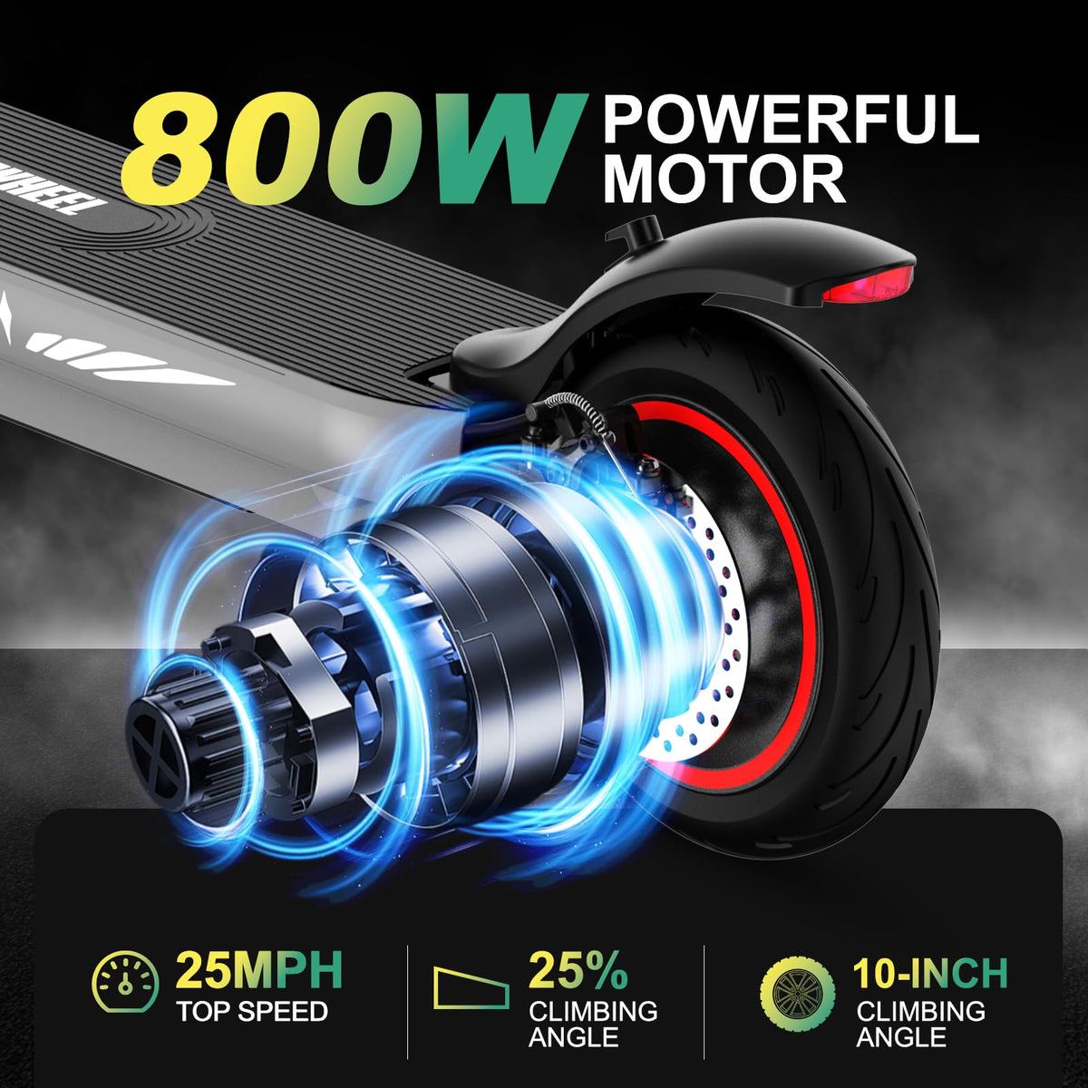 800W Electric Scooter with 10" Pneumatic Tires E2452