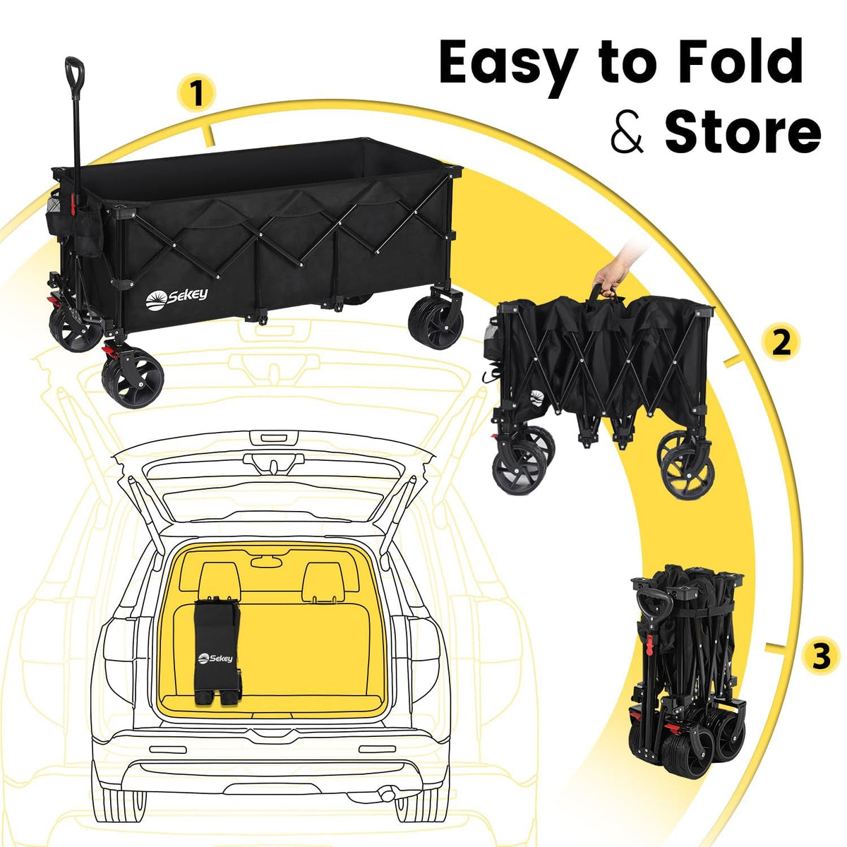 300L Extended Collapsible Wagon, 660 lb Capacity M17517