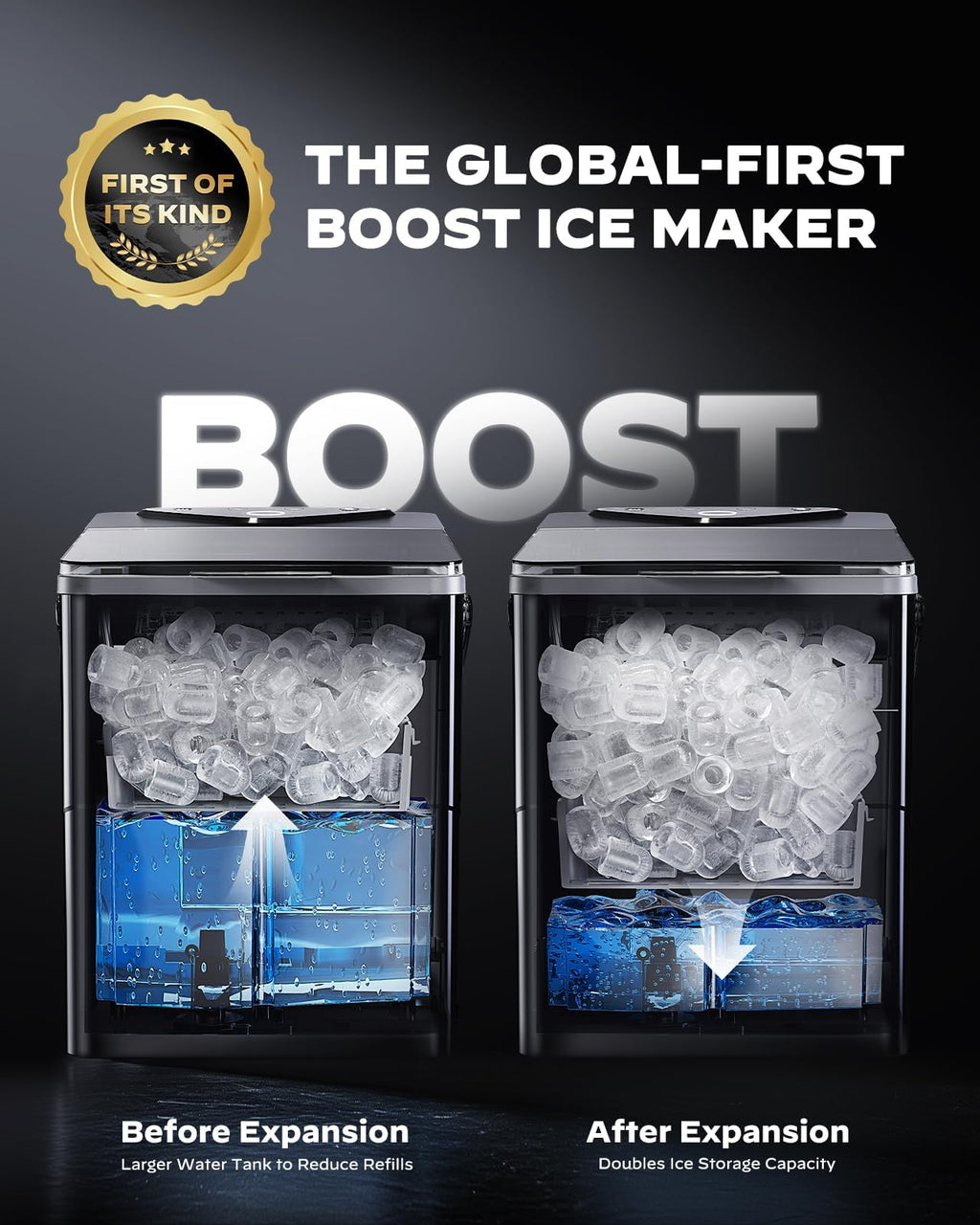 Countertop Ice Maker with 2.5L Ice Basket & 1.8L Water Tank, 26Lbs/24H G419928