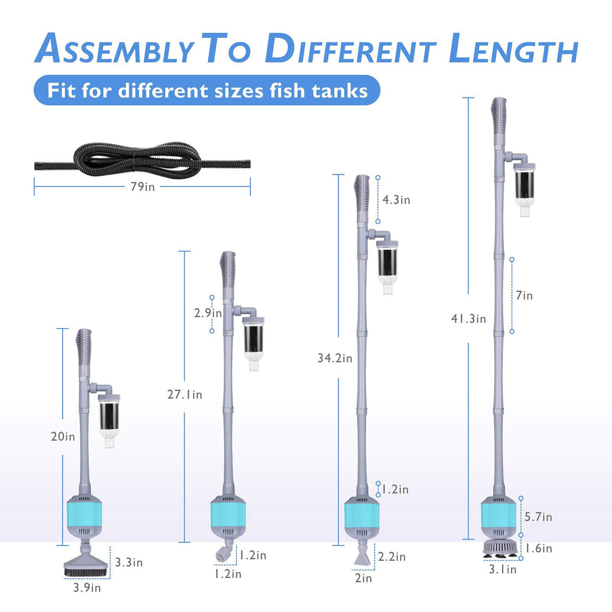 5 in 1 Aquarium Gravel Cleaner Tool Set 15W M869