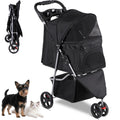 Foldable Pet Stroller with Weather Cover, Storage Basket and Cup Holder D31798