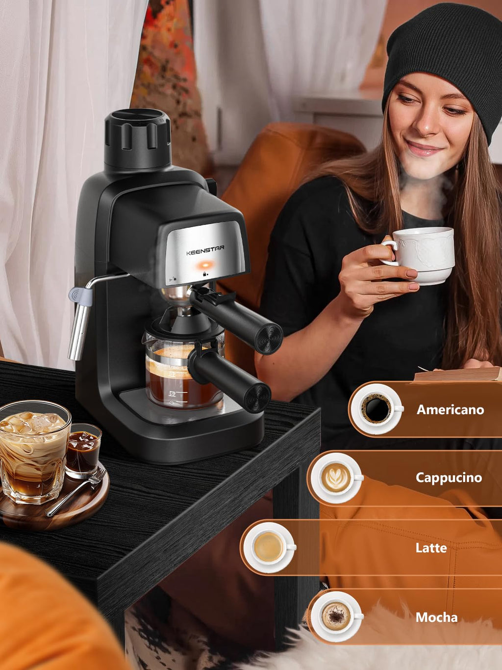 800W Compact 4-Cup Espresso Machine G68001