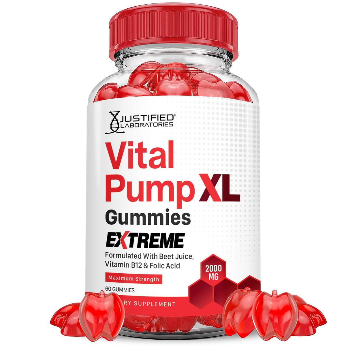 2000MG Beet Juice ACV Pomegranate B12 Vegan Non GMO Gummies S8249