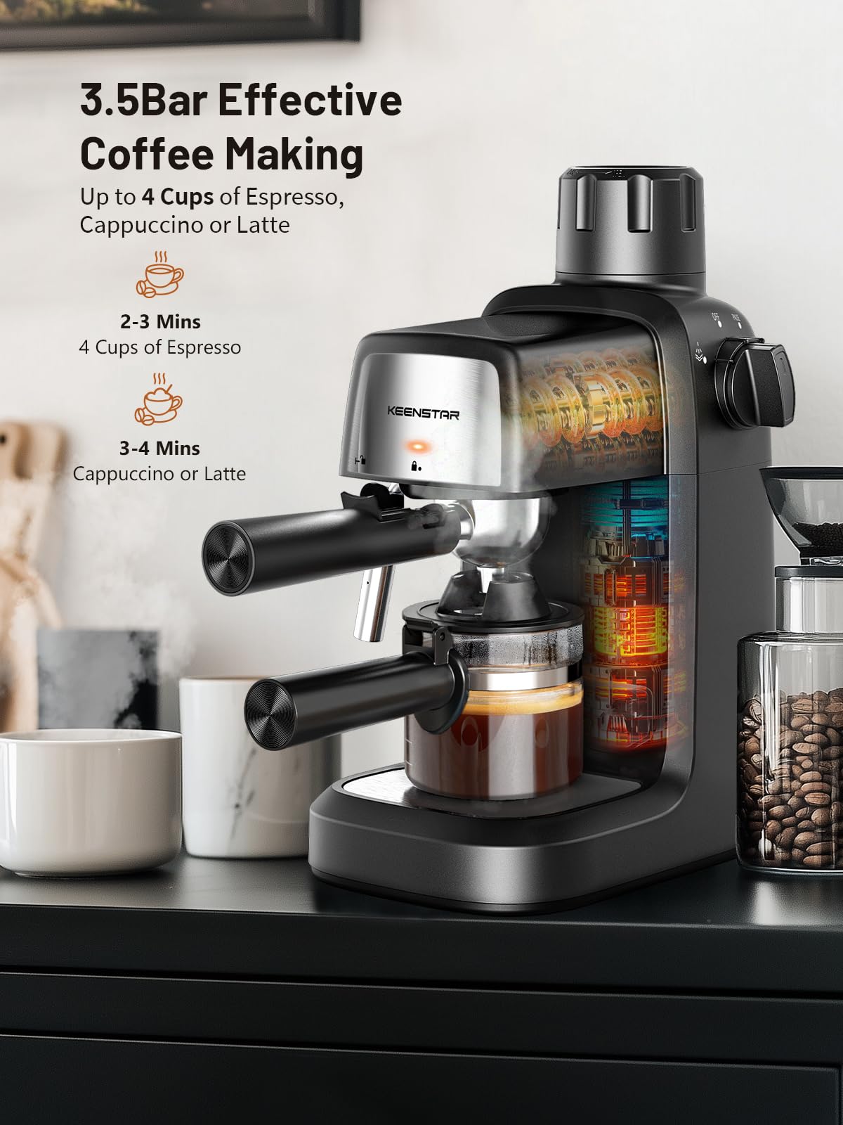 800W Compact 4-Cup Espresso Machine G68001