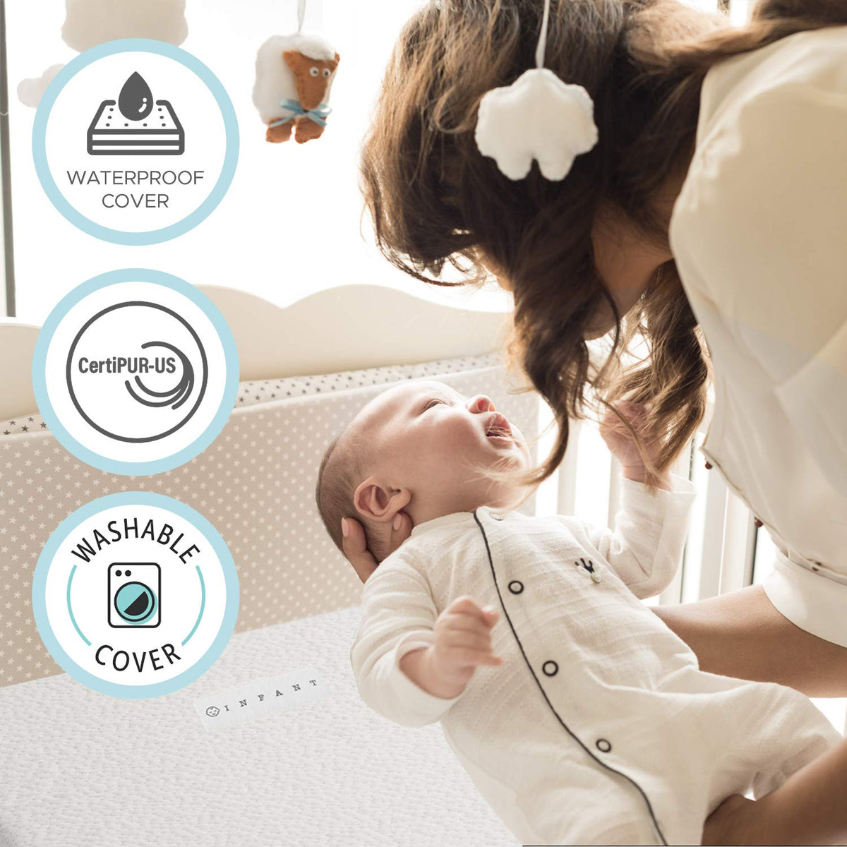 Organic Cotton 2-Sided Memory Foam Crib Mattress U83134