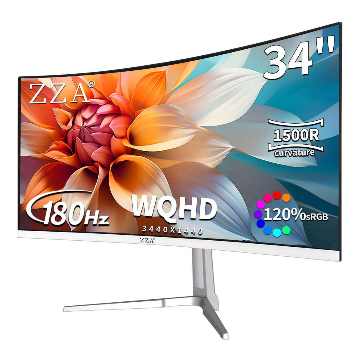 White 34'' Curved Ultrawide Gaming Monitor K653
