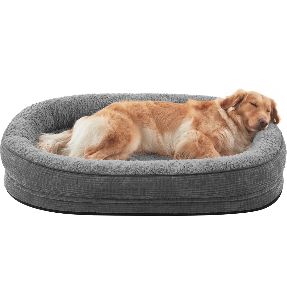 XL Grey Memory Foam Orthopedic Dog Bed with Washable Cover N425985