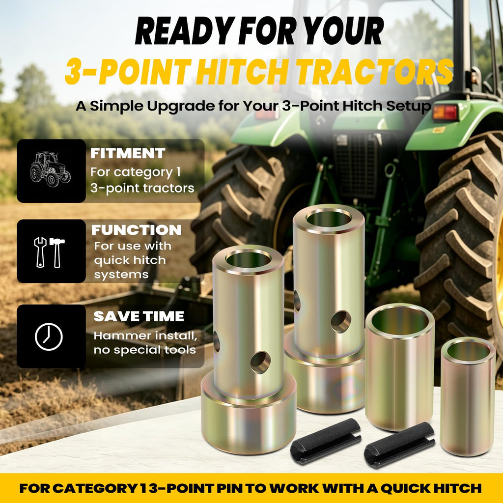 Quick Hitch Bushing Kit for Category 1 3-Point Hitch Tractors M338