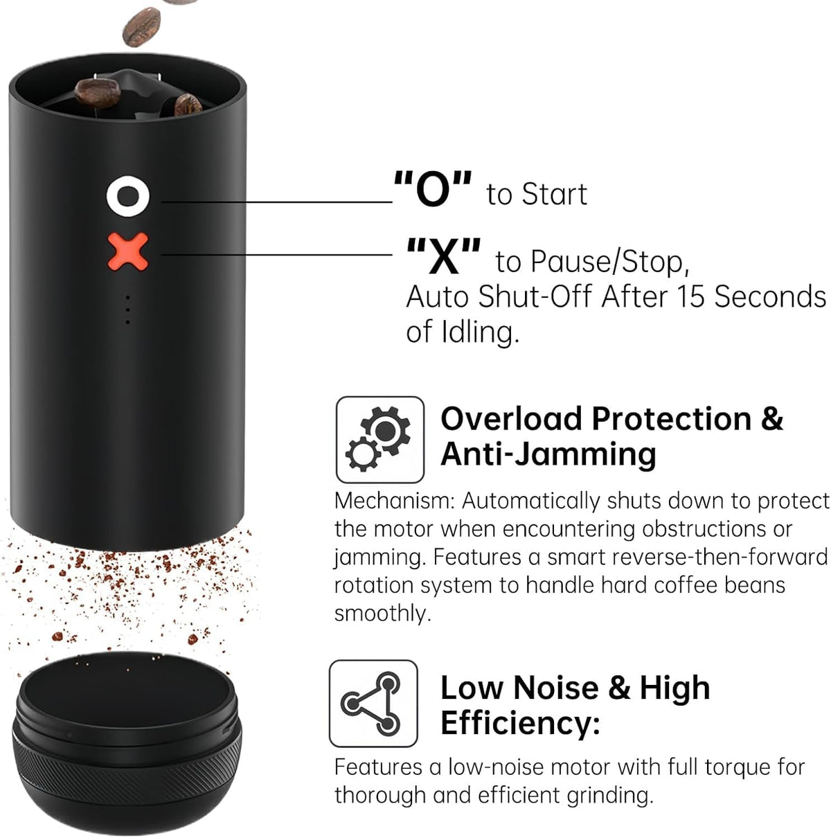 Portable Electric Conical Burr Coffee Grinder W30699