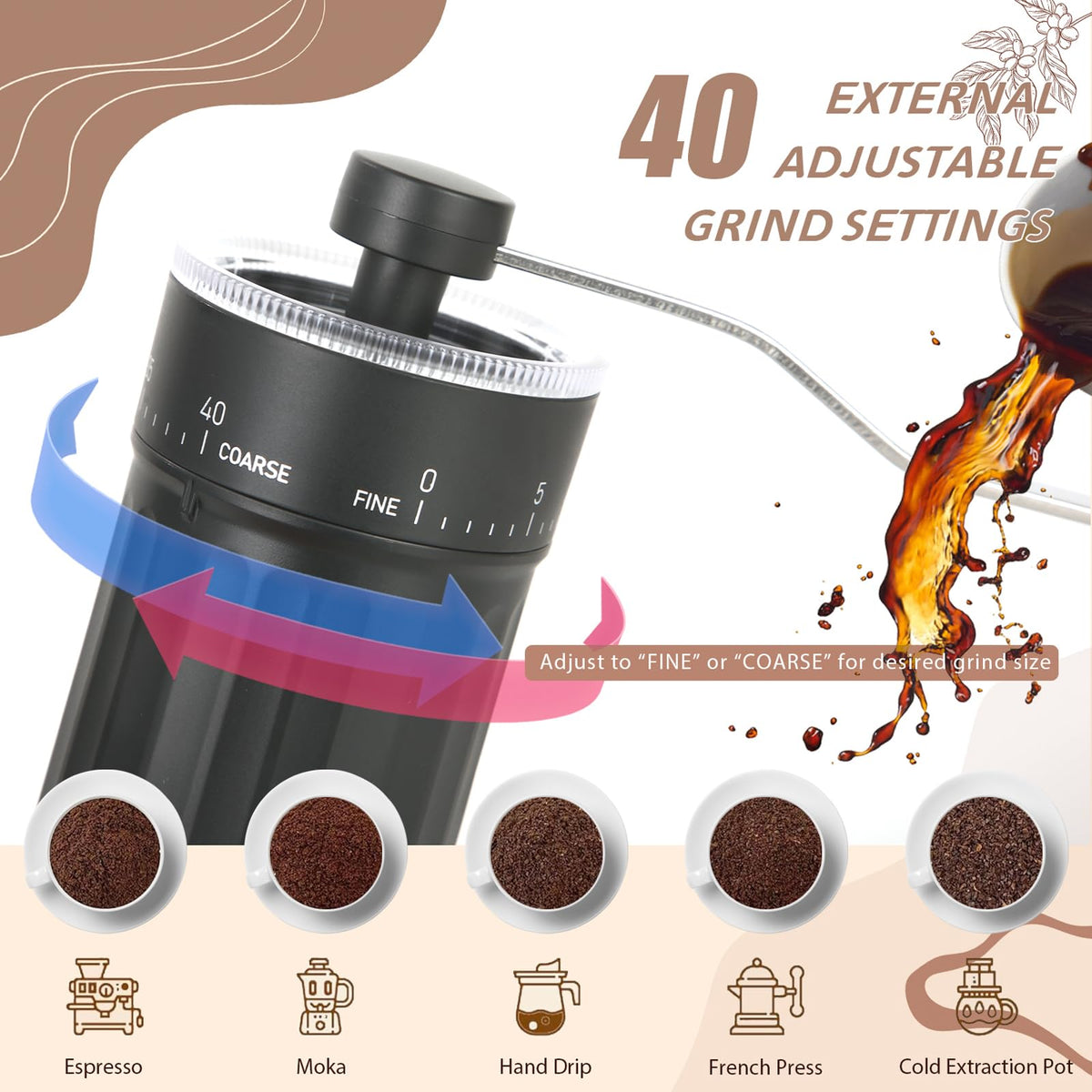 Manual Coffee Grinder with Ceramic Conical Burr X1130