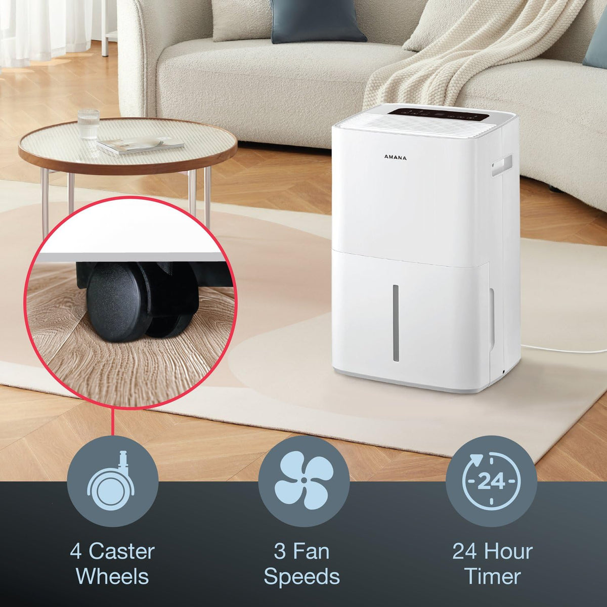 50-Pint Dehumidifier with 3 Speeds and Timer E160