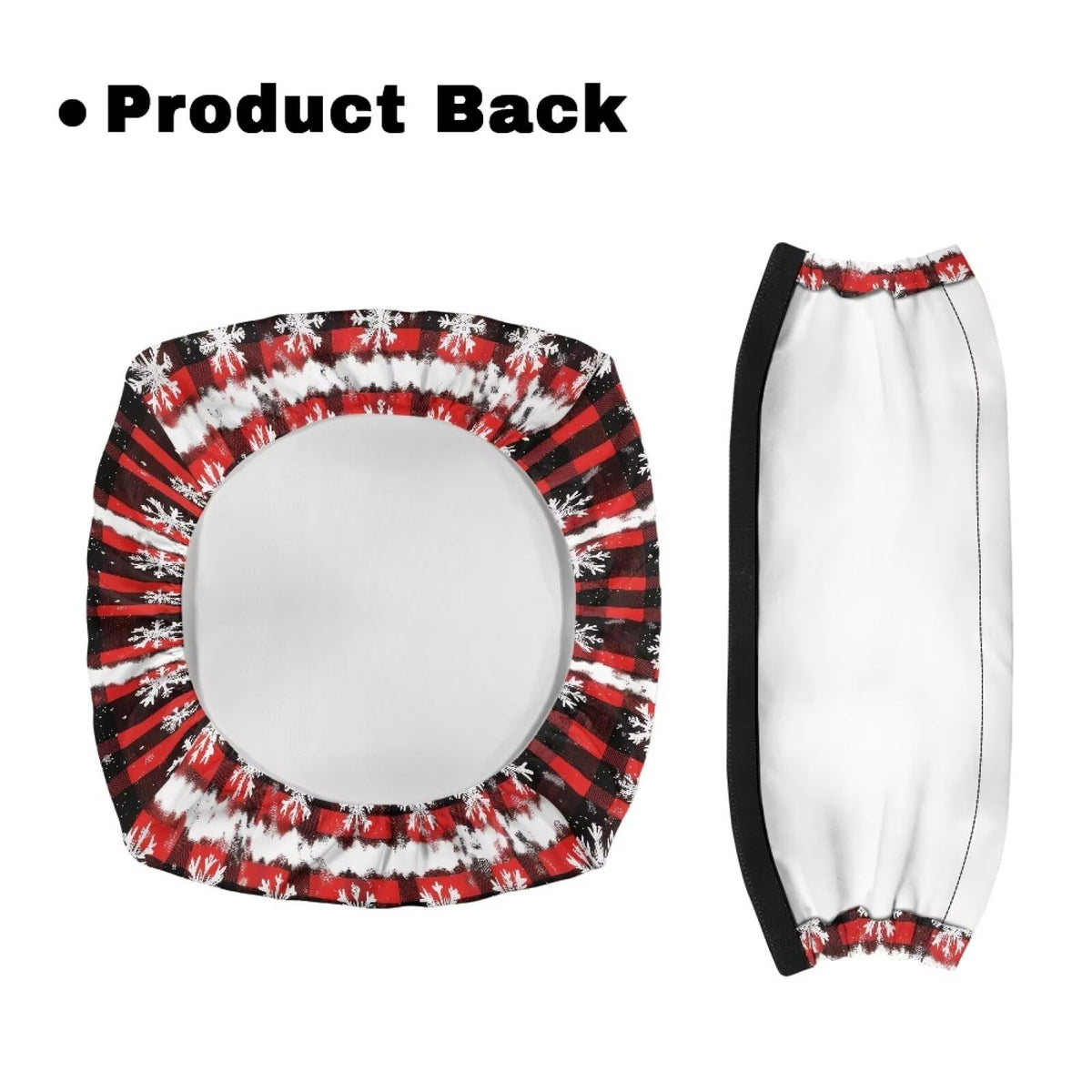 Snowflake Red Plaid Rollator Walker Seat and Backrest Cover Set Q65076