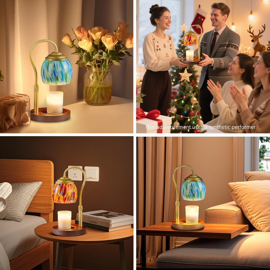 Blue Glass Candle Warmer Lamp H7580