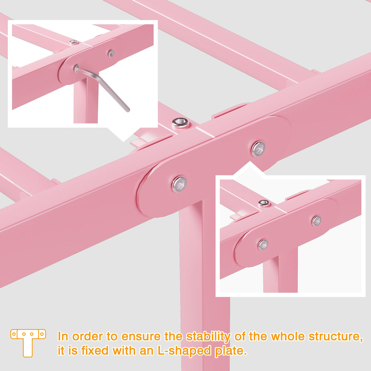 Twin Size Metal Bed Frame with Headboard and Footboard S94548