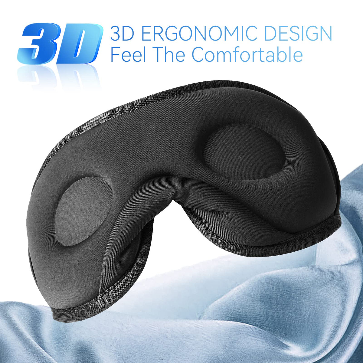 Bluetooth 5.0 Wireless 3D Eye Mask Sleep Headphones W44198