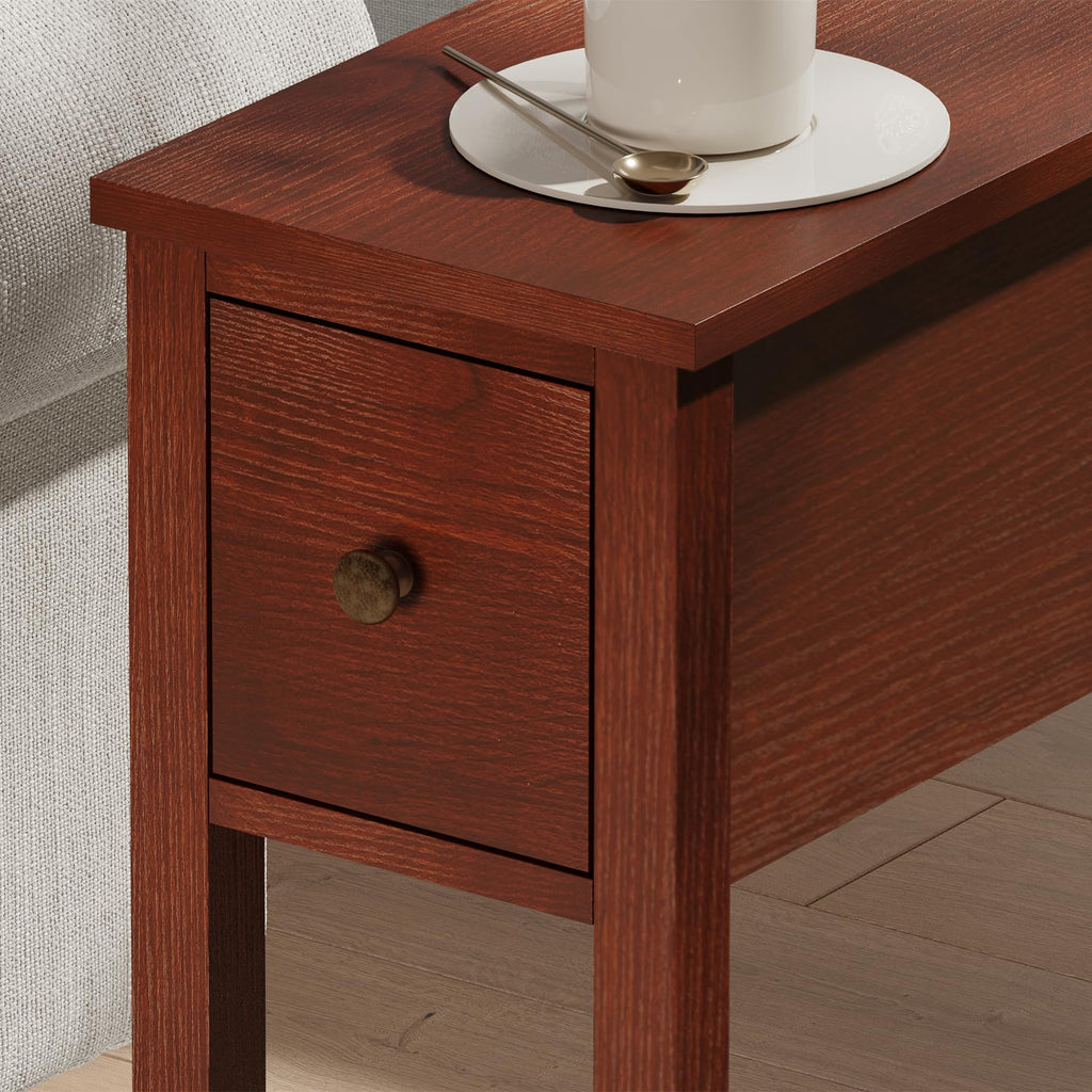 Narrow Side Table with Drawer Set of 2 K1837
