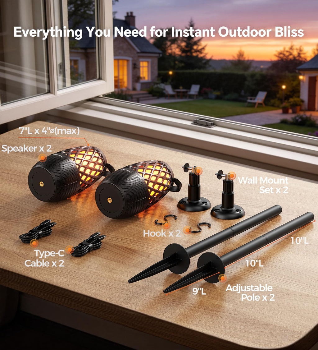 IPX5 Waterproof Outdoor Speakers 2 Pack W327975