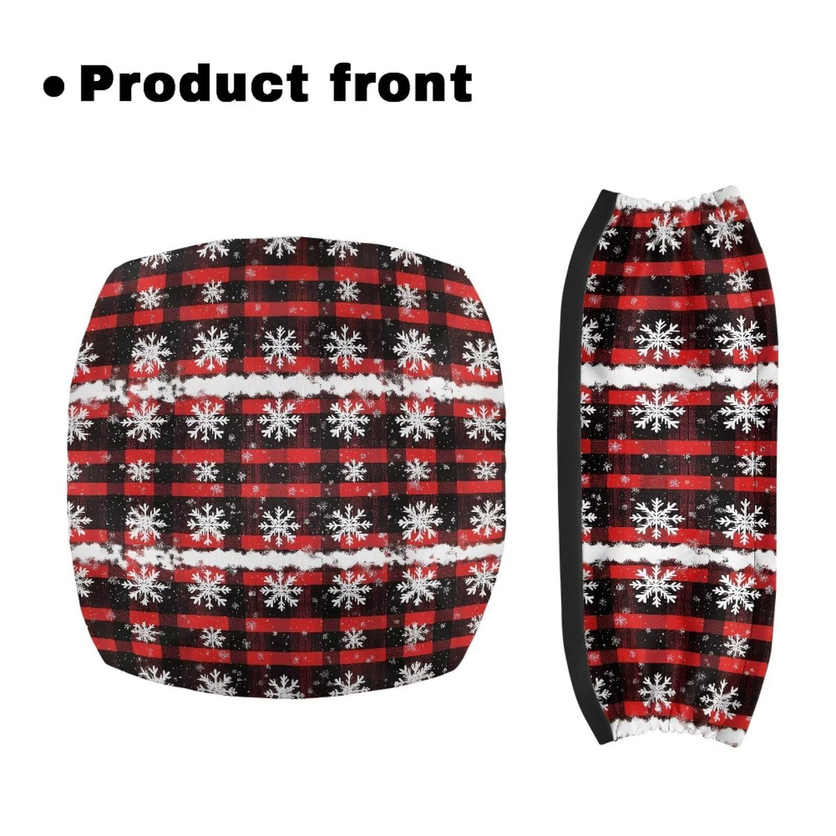 Snowflake Red Plaid Rollator Walker Seat and Backrest Cover Set Q65076