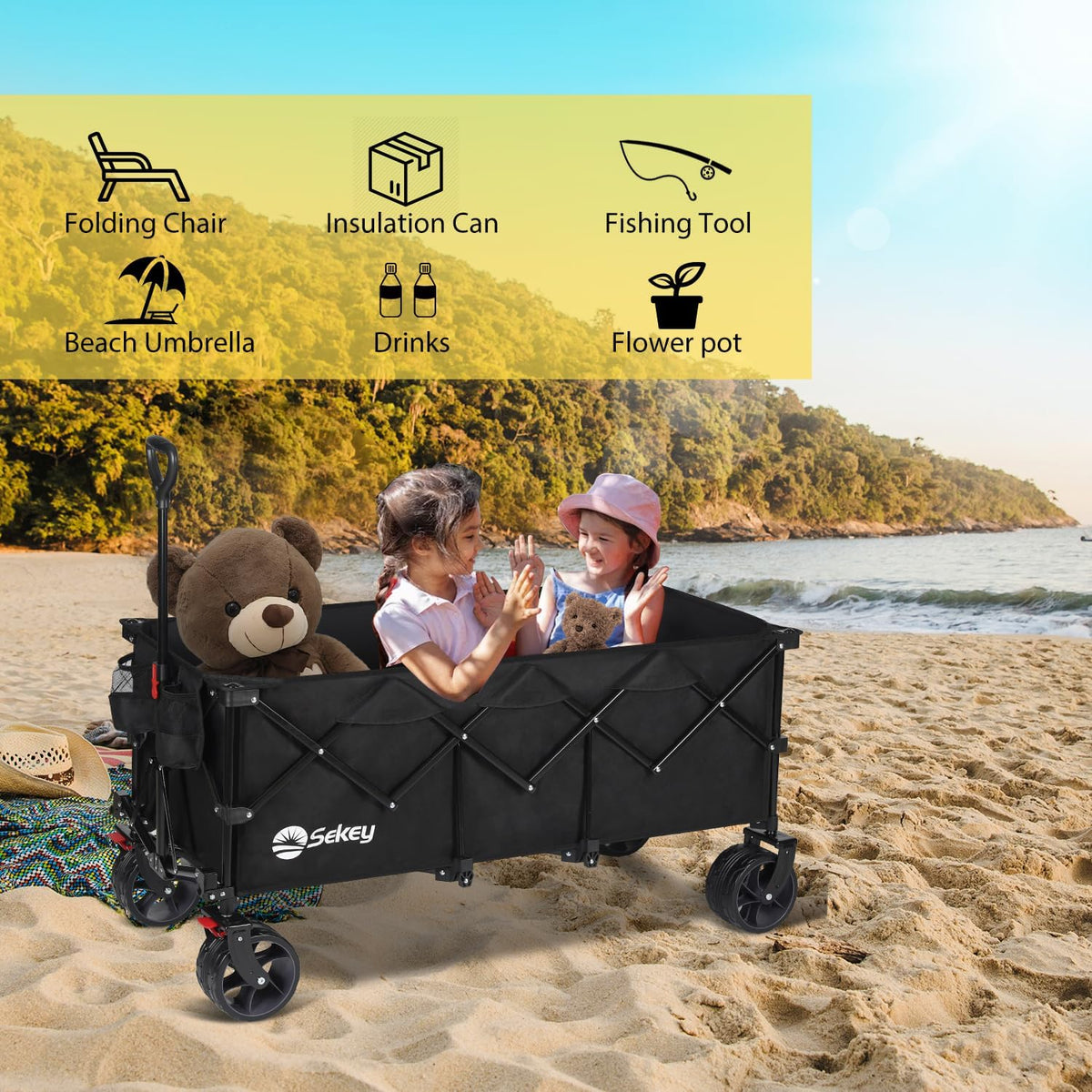 300L Extended Collapsible Wagon, 660 lb Capacity M17517
