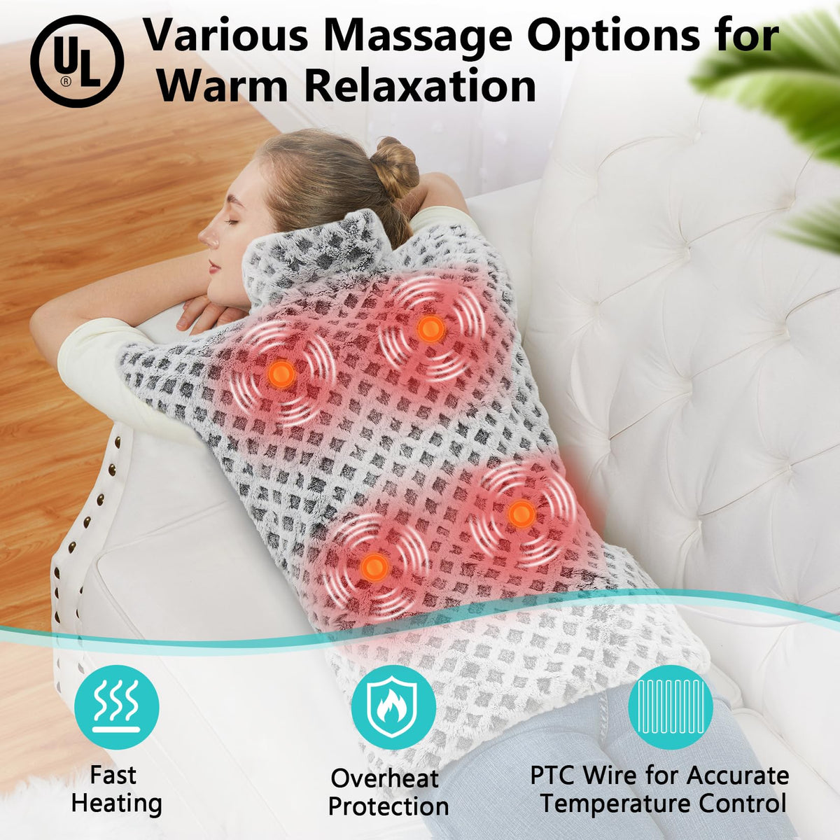 4 Massaging Heating Pad T742