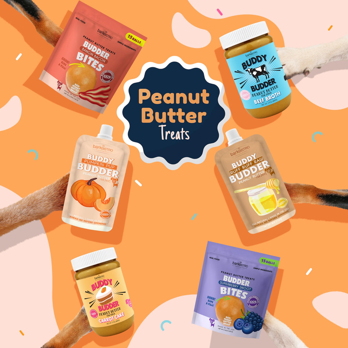 Peanut Butter Dog Treats 3-Pack 4oz Squeeze Packs X13965