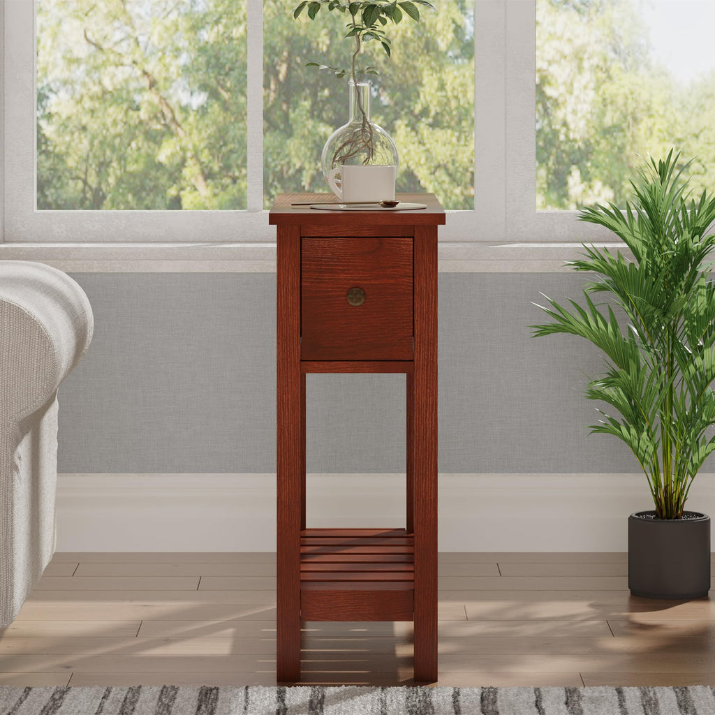 Narrow Side Table with Drawer Set of 2 K1837