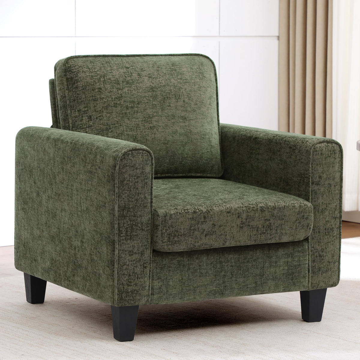 Green Chenille Upholstered Accent Chair X704579