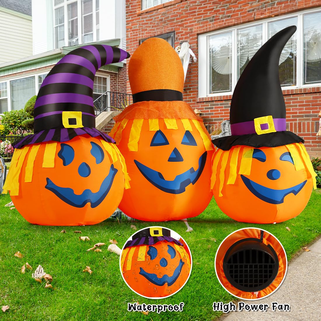 6 FT Halloween Inflatables Outdoor Pumpkin Combo with LED Lights I821126