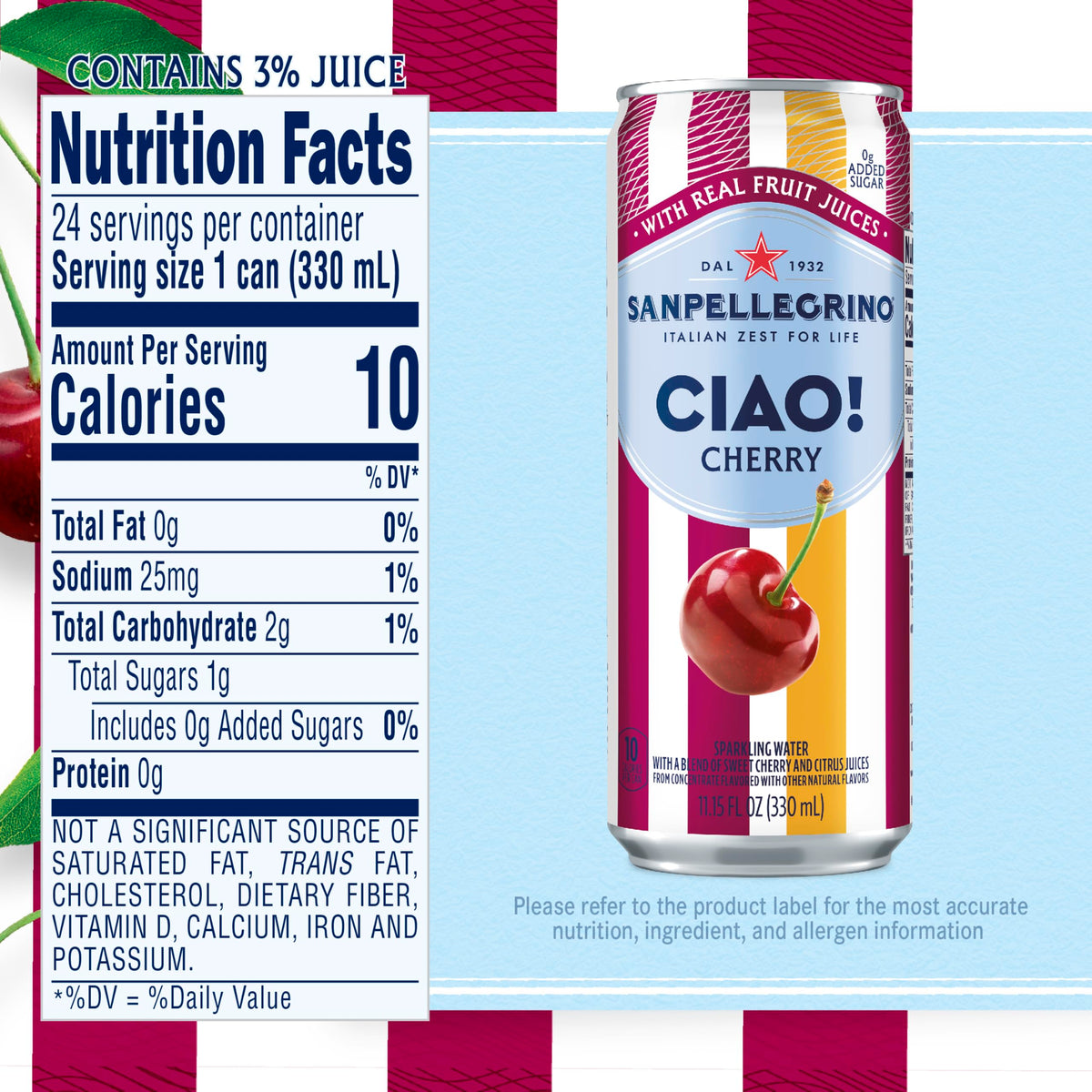 Cherry Sparkling Water 24 Pack D2548