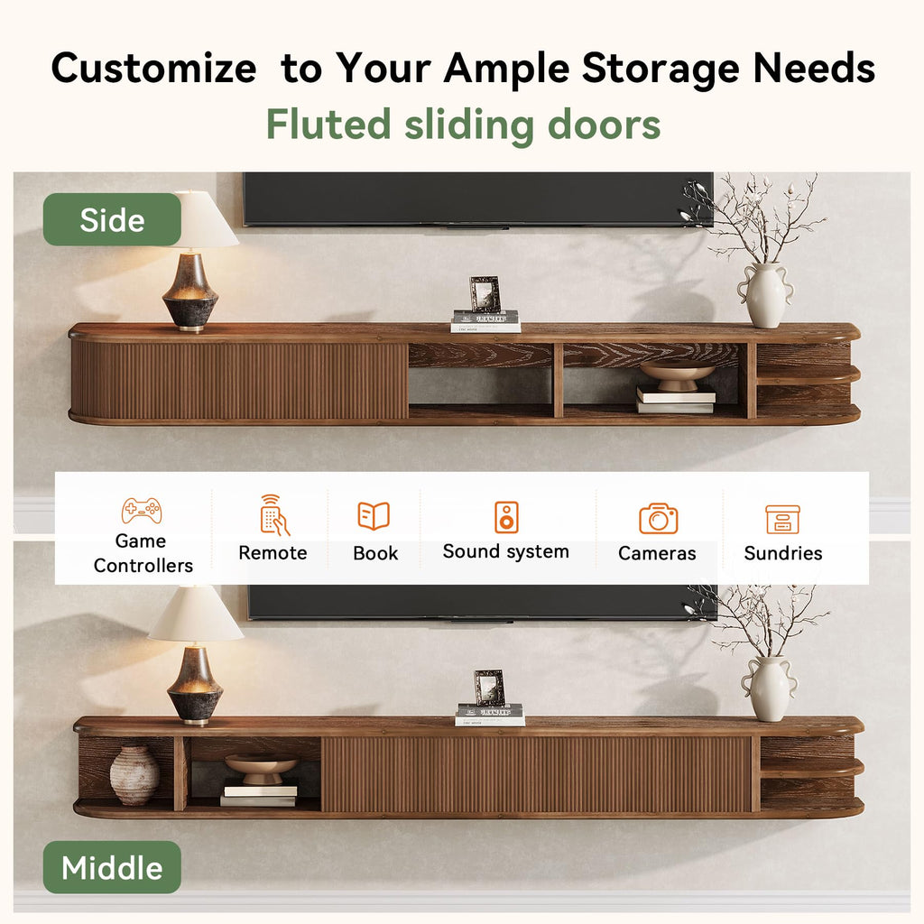 71" Solid Wood Floating TV Stand X6320