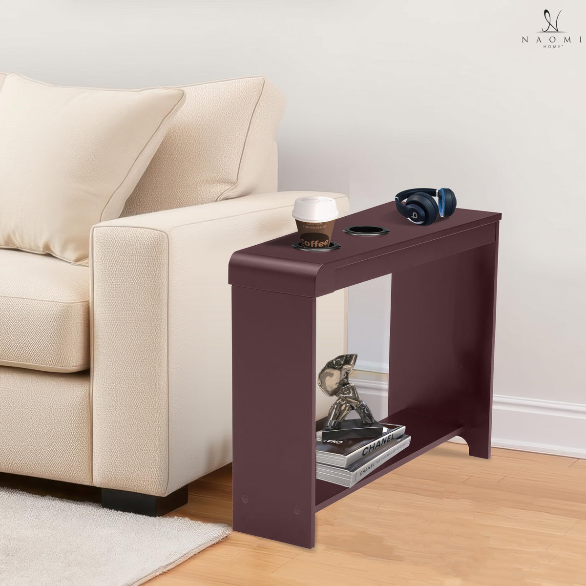 Cherry Nightstand with Charging Station R552