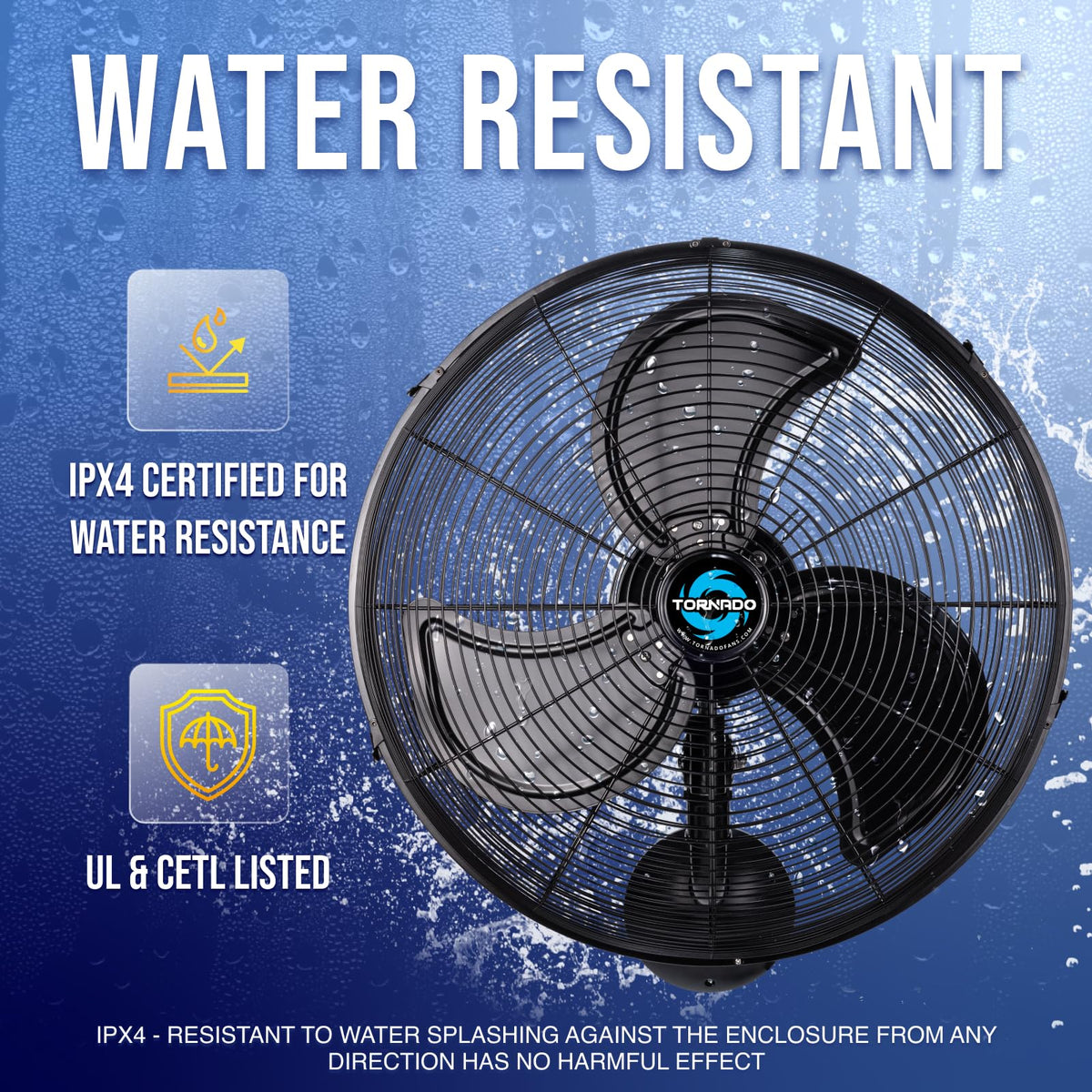 20 Inch Oscillating Waterproof Outdoor Wall Mount Fan 3 Speed 5250 CFM G605
