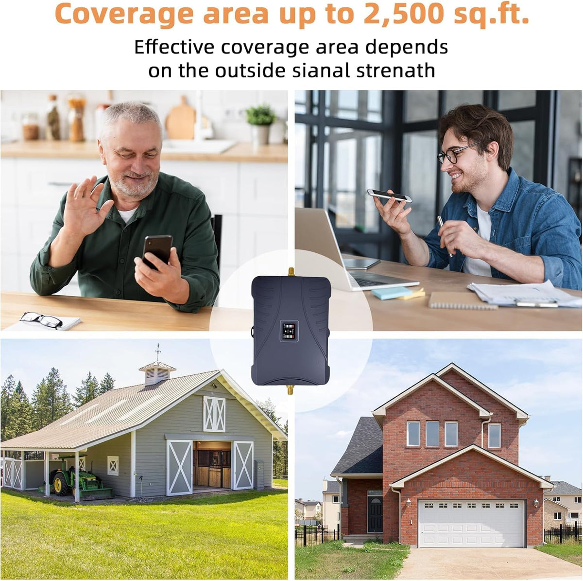 Cell Phone Signal Booster for Home Up to 2,500 sq ft Band 5/12/13/17 G556069