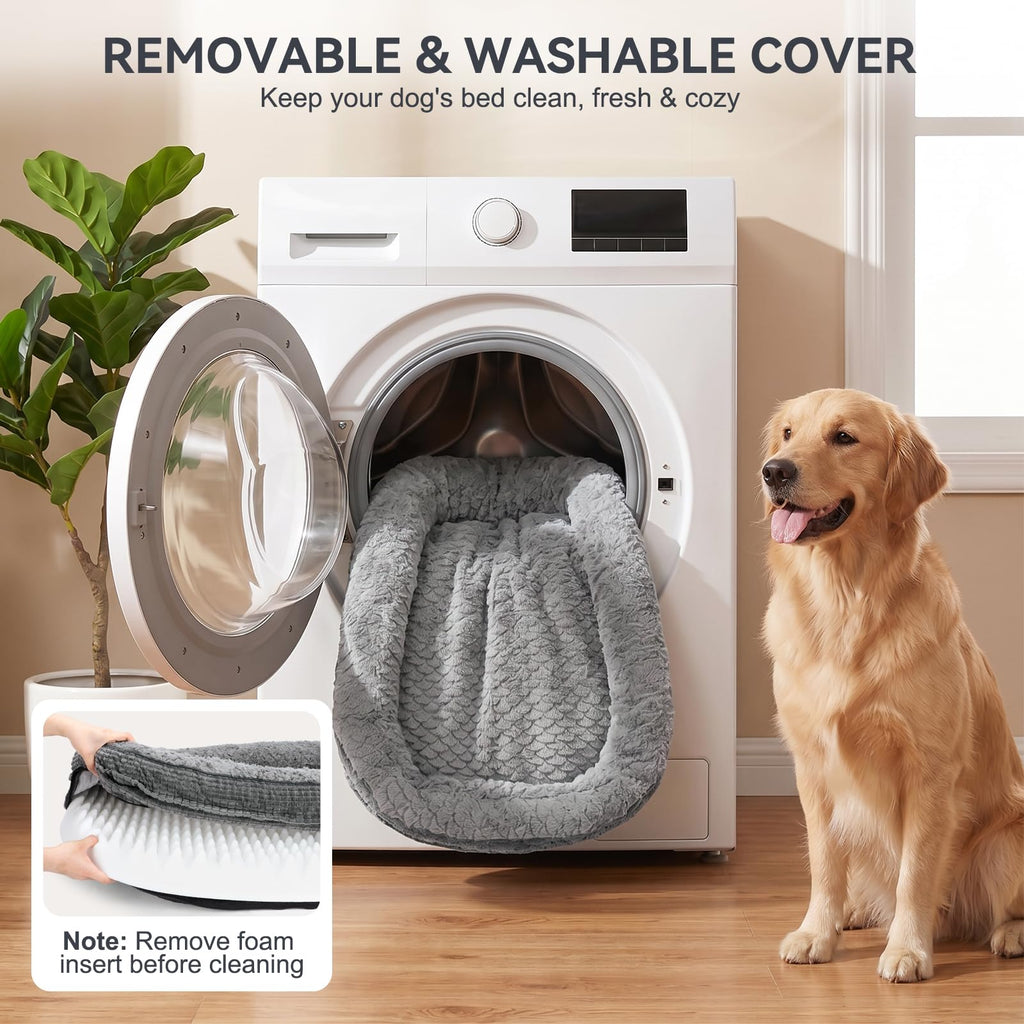 XL Grey Memory Foam Orthopedic Dog Bed with Washable Cover N425985
