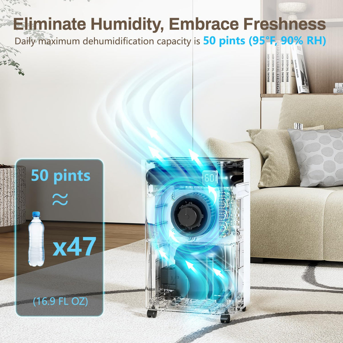 50 Pint Dehumidifier with Drain Hose R8397