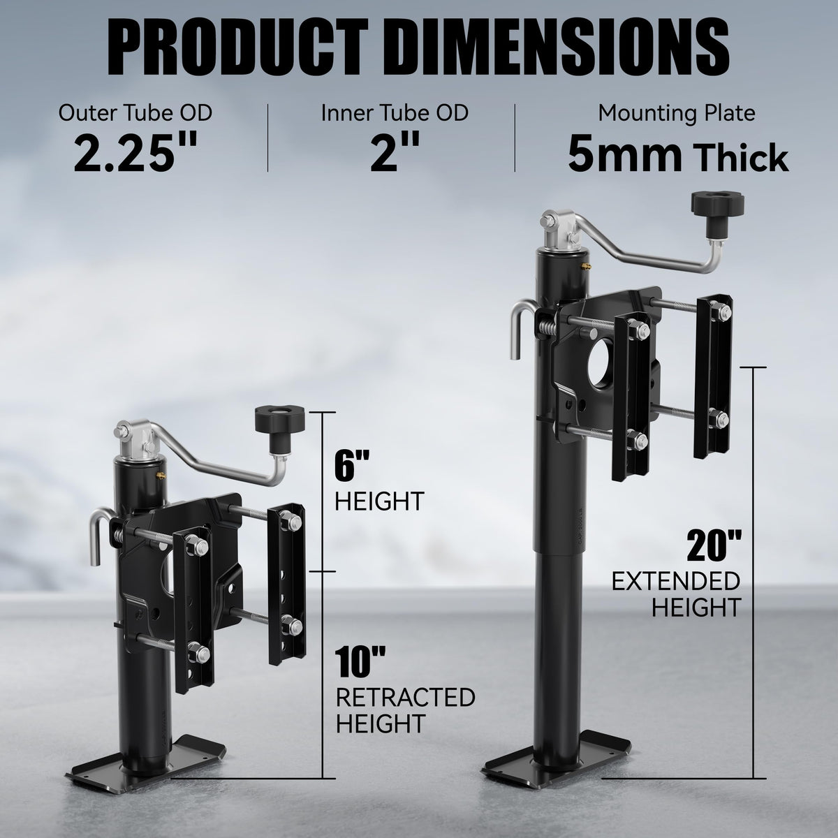 2000 lbs 10in Lift Compact Boat Trailer Jack J18351