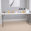 6-Foot Rectangle Granite White Plastic Folding Training Table K8639