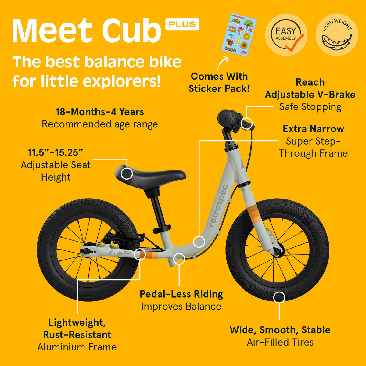 Toddler Balance Bike with Adjustable V-Brake G310874