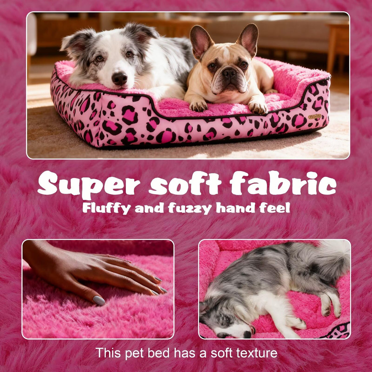 Washable Dog Bed Pink S Size G457