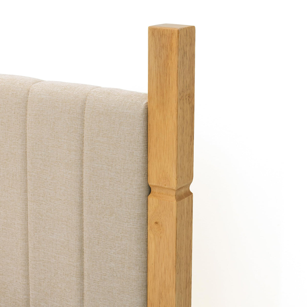 Queen Size Beige Linen Bed Frame with Headboard J535