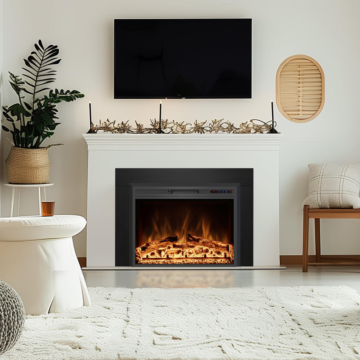 Black Electric Fireplace Trim E9836
